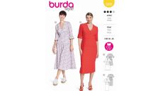 Strih Burda 5820 - Puzdrové šaty, šaty s volánikmi, boho šaty