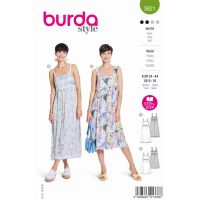 Strih Burda 5821 - Empírové šaty na ramienka, maxi šaty