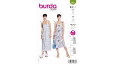 Strih Burda 5821 - Empírové šaty na ramienka, maxi šaty