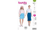 Strih Burda 5825 - Úzka sukňa s tvarujúcim pásom, mini sukňa