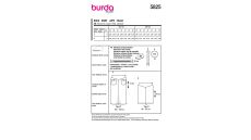 Strih Burda 5825 - Úzka sukňa s tvarujúcim pásom, mini sukňa