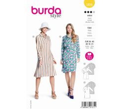 Strih Burda 5826 - Košeľové šaty, zavinovacie košeľové šaty