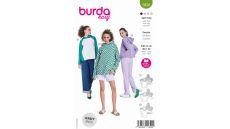 Strih Burda 5828 - Voľná mikina s kapucňou