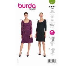 Strih Burda 5835 - Elegantné šaty, krajkové šaty