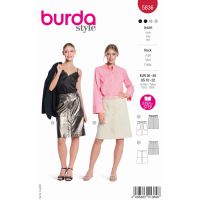 Strih Burda 5836 - Džínsová sukňa, zapínacia sukňa, koženková sukňa