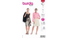 Strih Burda 5836 - Džínsová sukňa, zapínacia sukňa, koženková sukňa