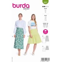 Strih Burda 5837 - Dlhá sukňa, sukňa s volánom