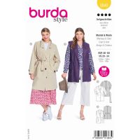 Strih Burda 5840 - Balónový kabát, trenčkot, vesta