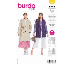 Strih Burda 5840 - Balónový kabát, trenčkot, vesta