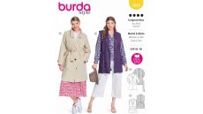 Strih Burda 5840 - Balónový kabát, trenčkot, vesta