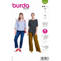 Strih Burda 5843 - Blúzka, tričko so zaväzovaním