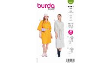 Strih Burda 5845 - Košeľové šaty so sťahovaním v páse, zapínacie šaty
