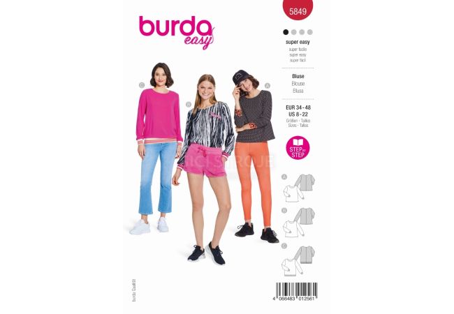 Strih Burda 5849 - Blúzka