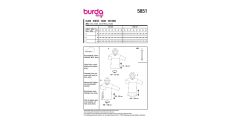 Strih Burda 5851 - Mikinové šaty s kapucňou, tričkové šaty