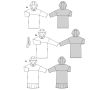 Strih Burda 5851 - Mikinové šaty s kapucňou, tričkové šaty