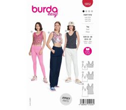 Strih Burda 5852 - Tielko, top, krátky top