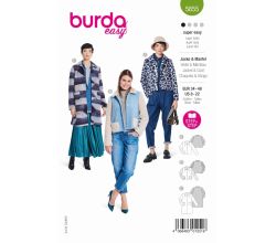 Strih Burda 5855 - Rovný kabát, plyšová bunda