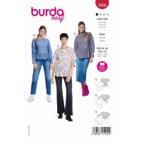 Strih Burda 5856 - Blúzka s volánovým lemom