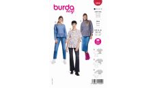 Strih Burda 5856 - Blúzka s volánovým lemom