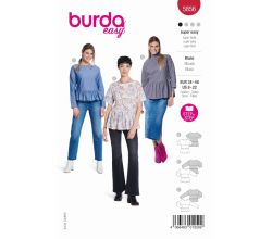 Strih Burda 5856 - Blúzka s volánovým lemom