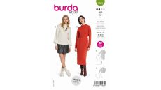 Strih Burda 5859 - Rolákové šaty, rolák, sveter