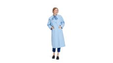 Strih Burda 5860 - Rovný kabát so širokým golierom, krátky kabátik
