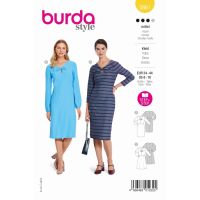 Strih Burda 5861 - Puzdrové šaty, šaty s detailom mašle