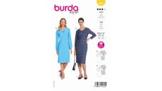 Strih Burda 5861 - Puzdrové šaty, šaty s detailom mašle