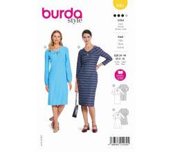 Strih Burda 5861 - Puzdrové šaty, šaty s detailom mašle