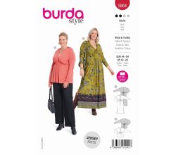 Strih Burda 5864 - Zavinovacie šaty, tunika