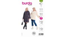 Strih Burda 5866 - Tričkové šaty, dlhé tričko s rolákom