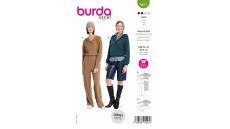 Strih Burda 5871 - Zavinovací overal, mikina s kapucňou