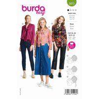 Strih Burda 5873 - Blúzka s viazačkou