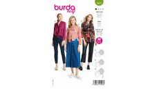 Strih Burda 5873 - Blúzka s viazačkou