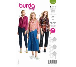 Strih Burda 5873 - Blúzka s viazačkou