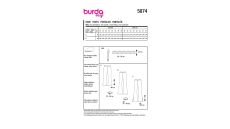 Strih Burda 5874 - Zvonové nohavice s gumou v páse