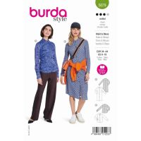 Strih Burda 5879 - Košeľové šaty, košele