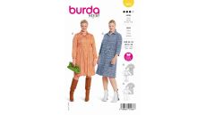 Strih Burda 5882 - Košeľové šaty s golierom