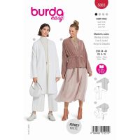 Strih Burda 5883 - Zavinovací kabát, kardigan