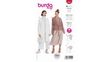 Strih Burda 5883 - Zavinovací kabát, kardigan