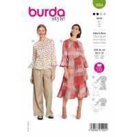 Strih Burda 5884 - Blúzkové šaty, blúzka