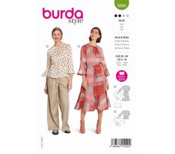 Strih Burda 5884 - Blúzkové šaty, blúzka