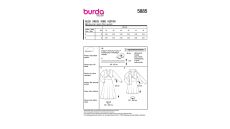 Strih Burda 5885 - Šaty s rozšírenou sukňou