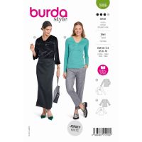 Strih Burda 5886 - Tričko s dlhým rukávom a prekrížením