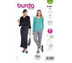 Strih Burda 5886 - Tričko s dlhým rukávom a prekrížením