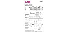 Strih Burda 5889 - Šaty s prestrihom na chrbte