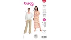 Strih Burda 5893 - Voľné šaty, tričkové šaty, tričko