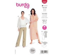 Strih Burda 5893 - Voľné šaty, tričkové šaty, tričko