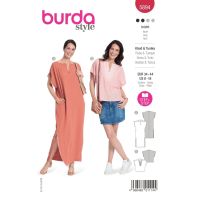 Strih Burda 5894 - Voľné šaty, kaftan, tunika