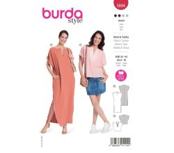 Strih Burda 5894 - Voľné šaty, kaftan, tunika